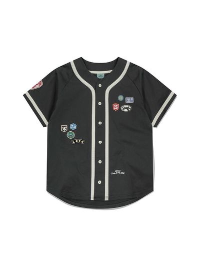 SUNLOVE STITCH Wappen Baseball Shirt [Charcoal]