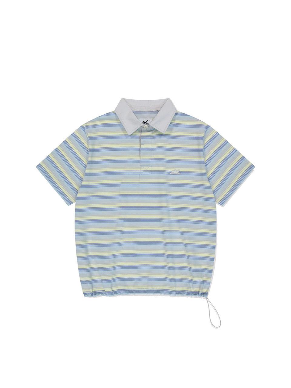 SUNLOVE Striped Caddie Polo T-Shirt [Yellow]