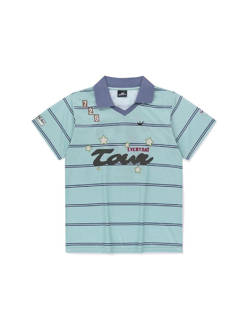 SUNLOVE Striped Tour Golf Jersey T-Shirt [GREEN]