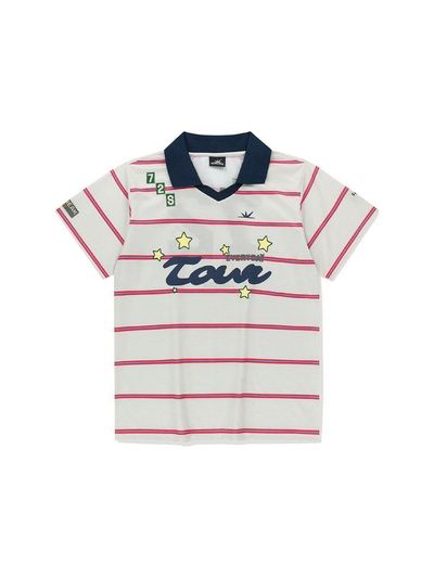 SUNLOVE Striped Tour Golf Jersey T-Shirt [Ivory]