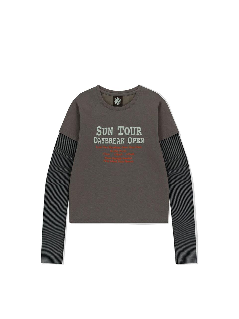 SUNLOVE SUN TOUR Layered L/S T-Shirt [Taupe]