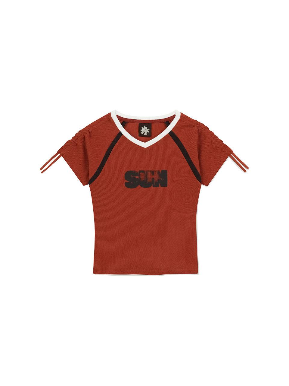 SUNLOVE W Ribbed SUN Tee [RED]