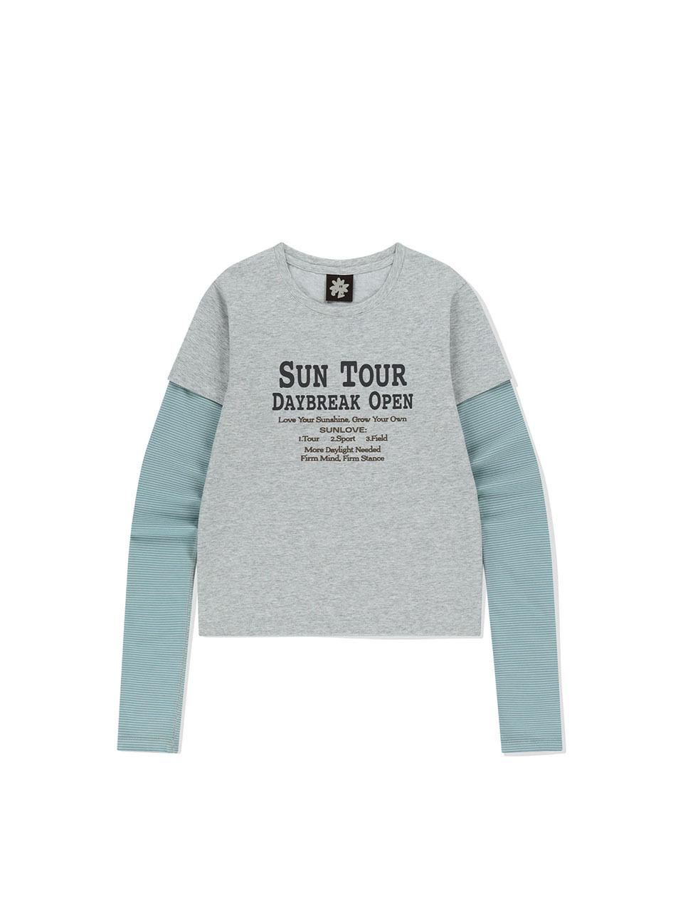 SUNLOVE W SUN TOUR Layered L/S Tee [Heather Grey]