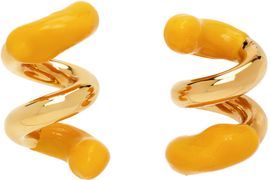SUNNEI SUNNEI Gold & Yellow Fusillo Rubberized Earrings