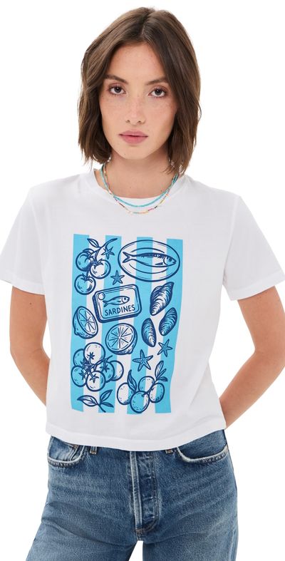 Sunny Somewhere Sunny Somewhere Beachside Summer Everyday Tee White