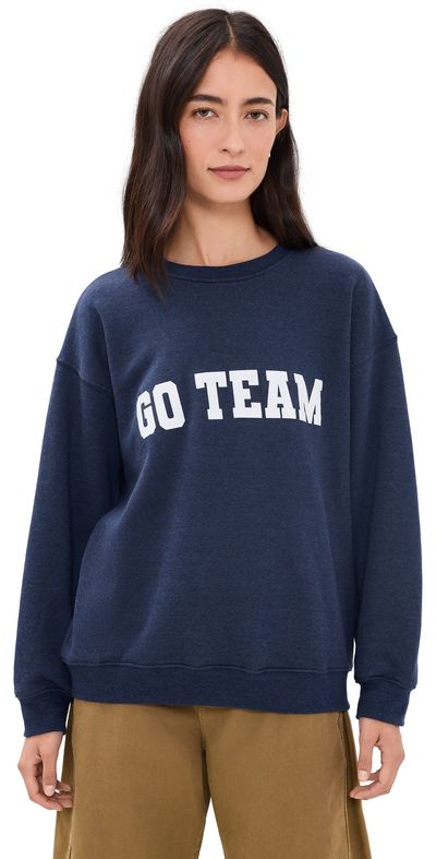Sunny Somewhere Sunny Somewhere Go Team Oversized Crew Tee Navy
