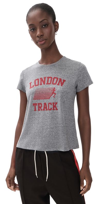 Sunny Somewhere Sunny Somewhere London Track Femme Crew Tee Heather Grey