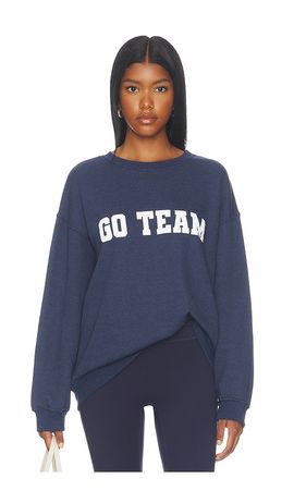 Sunny Somewhere Sunny Somewhere Navy Go Team Oversized Crew Sweater