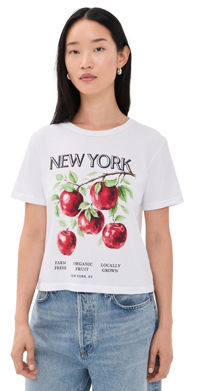 Sunny Somewhere Sunny Somewhere New York Apples Everyday Tee White