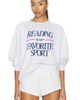Sunny Somewhere Sunny Somewhere Reading Is My Favorite Sport Raglan Crew Sweater - 1