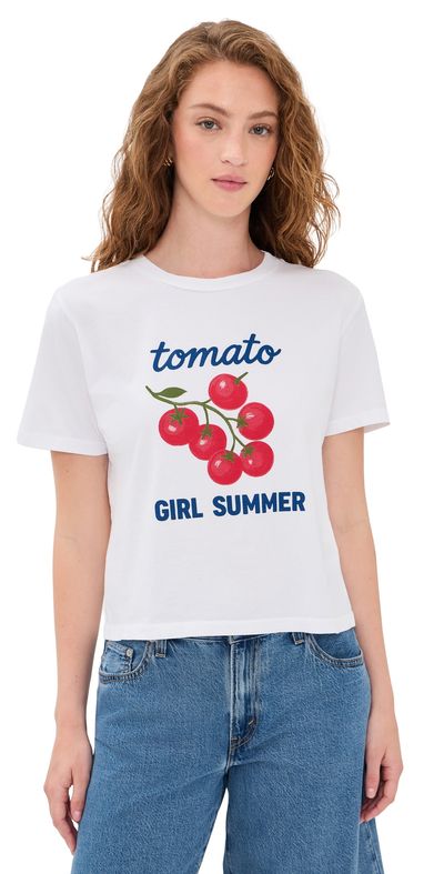 Sunny Somewhere Sunny Somewhere Tomato Girl Summer Everyday Tee White