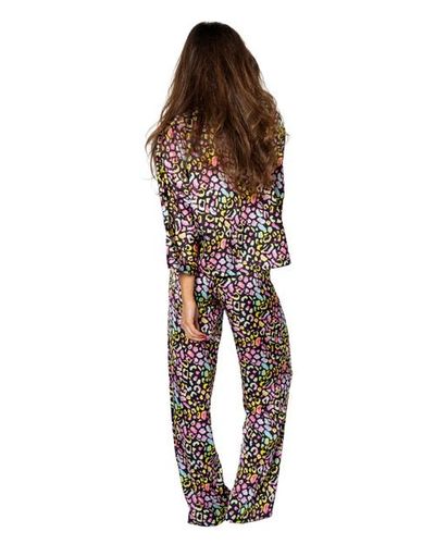Sunshine Society Sunshine Society Bright Animal Silky 3/4 Sleeve & Pajama Set