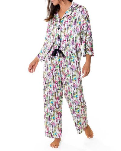 Sunshine Society Sunshine Society Fashionista Silky 3/4 Sleeve Pants Set