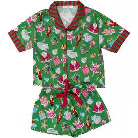 Sunshine Society Sunshine Society Girls' Holiday Bauble Short Sleeve Shorts Set - Little Kid, Big Kid