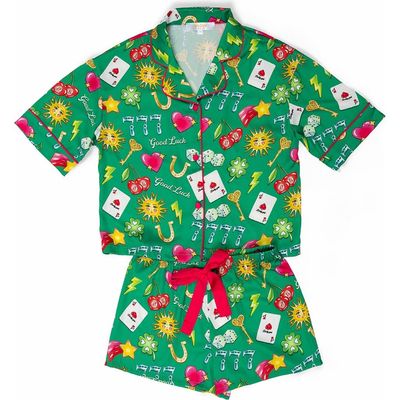 Sunshine Society Sunshine Society Girls' Lucky Silky Short Sleeve Shorts Set-Little Kid, Big Kid