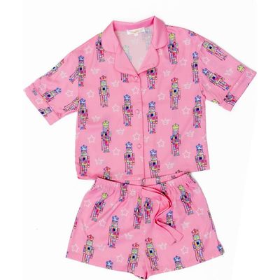Sunshine Society Sunshine Society Girls' Silky Graffiti Nutcracker Short Sleeve Shorts Set - Little Kid, Big Kid