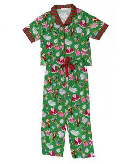 Sunshine Society Sunshine Society Girls' Silky Holiday Bauble Short Sleeve Pants Set - Little Kid, Big Kid