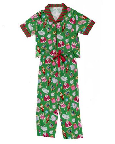 Sunshine Society Sunshine Society Girls' Silky Holiday Bauble Short Sleeve Pants Set - Little Kid, Big Kid