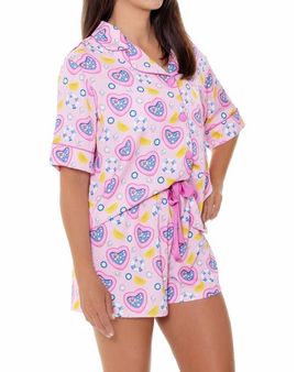 Sunshine Society Sunshine Society Pool Party Silky Short Sleeve Shorts Set