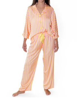 Sunshine Society Sunshine Society Sunshine Club Silky 3/4 Sleeve Pants Set