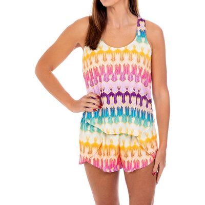 Sunshine Society Sunshine Society Women's Palm Royale Tank with Butterfly Shorts 