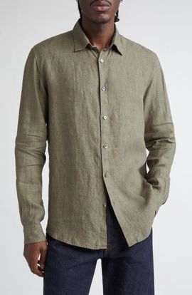 Sunspel Sunspel Long Sleeve Linen Button-Up Shirt