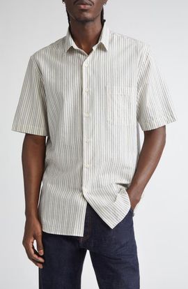 Sunspel Sunspel Stripe Short Sleeve Button-Up Shirt