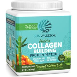 Sunwarrior Sunwarrior Collagen Building Protein Peptides Powder, Coconut Matcha Latte, 500g sq tub 