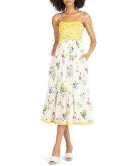 Rare - London fringe detail halterneck midi dress in gold