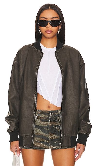 superdown superdown Ariel Faux Leather Bomber
