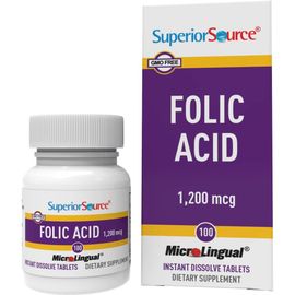 Superior Source Superior Source Folic Acid Sublingual Tablets with B-12 and Vitamin D-3
