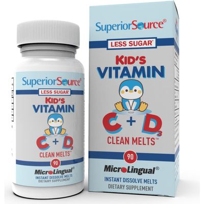 Superior Source Superior Source Kids C Plus D3 Clean Melts MicroLingual Tablets White 