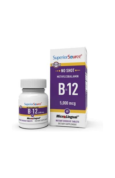 Superior Source Superior Source No Shot Vitamin B12 Methylcobalamin MicroLingual Tablets White 