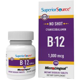 Superior Source Superior Source Vitamin B-12 Cyanocobalamin Sublingual Dissolvable Tablets