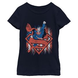 SUPERMAN SUPERMAN Girls' Festive Pose Graphic Short Sleeve T-Shirt