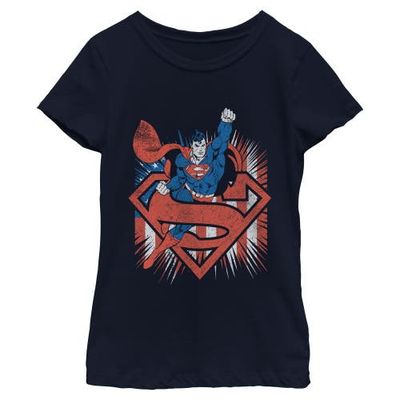SUPERMAN SUPERMAN Girls' Festive Pose Graphic Short Sleeve T-Shirt
