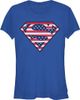 SUPERMAN SUPERMAN Junior's Patriotic Logo Short Sleeve Graphic T-Shirt - 1