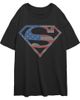 SUPERMAN SUPERMAN Junior's Stars and Stripes S Shield Short Sleeve Oversized T-Shirt - 1