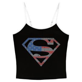 SUPERMAN SUPERMAN Junior's Stars and Stripes S Shield Sleeveless Cami Tank Top
