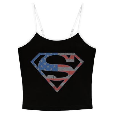SUPERMAN SUPERMAN Junior's Stars and Stripes S Shield Sleeveless Cami Tank Top