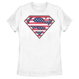 SUPERMAN SUPERMAN Women's Patriotic Logo Short Sleeve Graphic T-Shirt