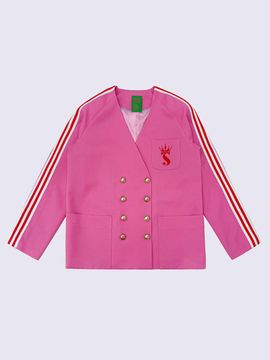 SUPERTHINGS Shooting Embroidery Track Jacket [PINK]