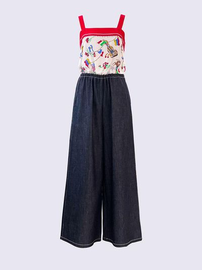 SUPERTHINGS Sleeveless Wide-leg Maxi Jumpsuit [Indigo]