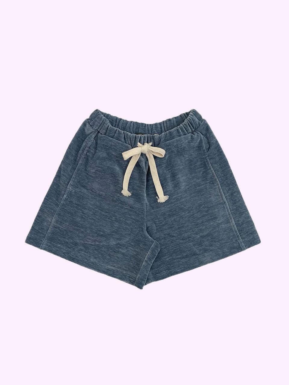 SUPERTHINGS Velvet Adjustable Elastic Shorts [SKY BLUE]