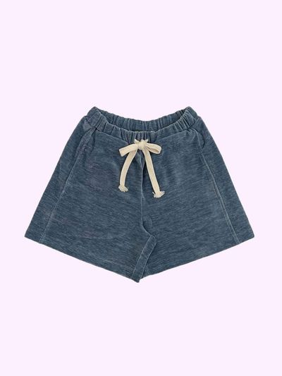 SUPERTHINGS Velvet Adjustable Elastic Shorts [SKY BLUE]