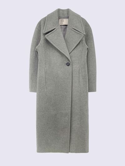 SUPERTHINGS Waist-fit Handmade Wool Long Coat [Grey]