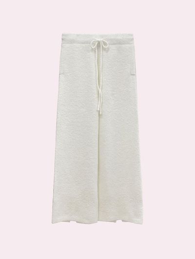 SUPERTHINGS Wool Blend Wide Leg Knit Pants [Beige]