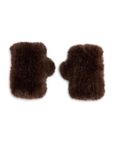 Surell Surell Faux Fur Fingerless Mittens