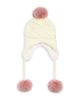 Surell Surell Girls' Cable Knit HatWith Earflaps & Faux Fur Pom - 1