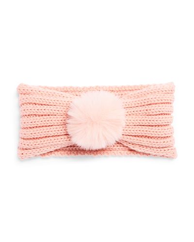 Surell Surell Girls' Knit Headband with Faux Fur Pom